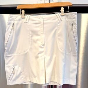 DKNY Women’s Golf White Skort with Zipper Pockets 12